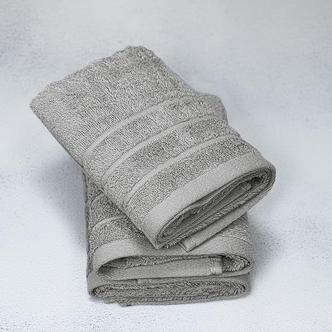 Tens Towels Pack of 6 Hand Towels, 100% Cotton, Lighter Weight, Quick to Dry, 16 x 28 Inches, Super Soft & Absorbent, Perfect for Bathroom & Kitchen, Cool Grey