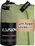illusion Small Microfiber Gym Towels for Men and Women Active Sports (32" L x 16''W)-Lightweight Quick Dry Gym Towel for Sweat-Workout Towels Ideal for Yoga, Camping, Running, and Outdoor Activities