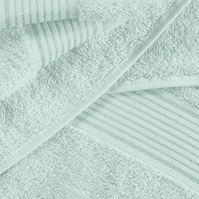 BELZZI Home Ultra Soft 4 Pack Oversized Bath Towel Set 27x54, Cotton Compact Bath Towels, Highly Absorbant Eco-Friendly Quickdry & Lightweight Towel, Ideal for Gym Travel Camp Pool - Sea Green
