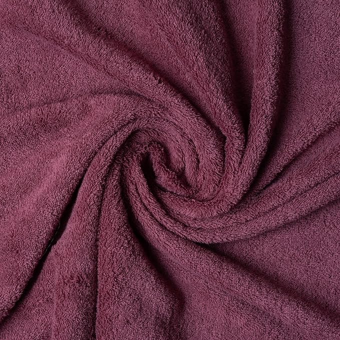 Melissa Linen, 100% Cotton Washcloths for Bathroom, 4-Piece 12x12 in Wash Cloth Set, Turkish Small Hand Towels, Soft Rags for Face and Body, (Dark Reddish Purple Washcloths)
