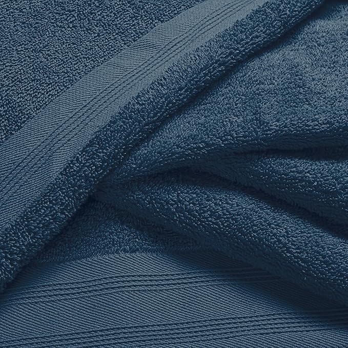 Cotton 2 Pack Oversized Bath Towel Set 28x55 inches, Large Bath Towels, Ultra Absorbant Compact Quickdry & Lightweight Towel, Ideal for Gym Travel Camp Pool - Mineral Blue