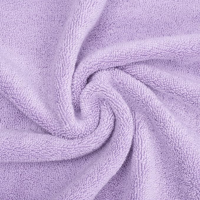 American Soft Linen Salem 100% Cotton Turkish 4 Piece Bath Towels for Bathroom, 600 GSM Soft Absorbent Quick Dry Bath Towel Set, Lilac