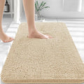 OLANLY Bathroom Rugs 35x24, Extra Soft Absorbent Chenille Bath Rugs, Rubber Backing Quick Dry, Machine Washable Bath Mats for Bathroom Floor, Tub and Shower, Home Decor Accessories, Beige