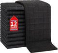 HOMERHYME Salon Towels, 12 Pack Black Hand Towels for Bathroom, 16 by 27 Inches Bulk Quick Dry Absorbent Microfiber Hair Towel, Bathroom Towels for Gym Spa Barber Pedicure Makeup & Beauty