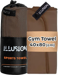 illusion Small Microfiber Gym Towels for Men and Women Active Sports (32" L x 16''W)-Lightweight Quick Dry Gym Towel for Sweat-Workout Towels Ideal for Yoga, Camping, Running, and Outdoor Activities