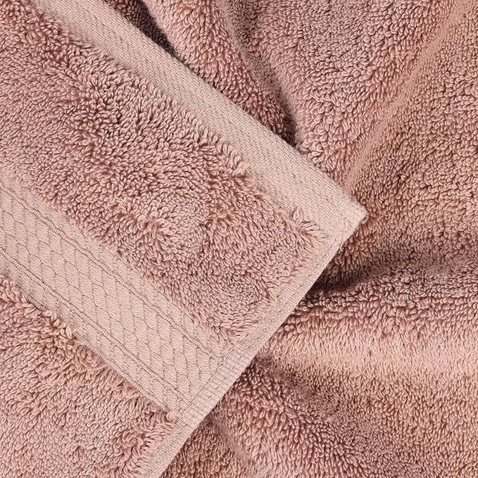BLUENILEMILLS Madison Egyptian Cotton Hand Towels, Towel Set for Bathroom, Shower, Spa, Hotel, Plush, 800 GSM, Gym, Highly Absorbent and Ultra-Soft Towels, Bath Essentials, Set of 4, Muted Mauve