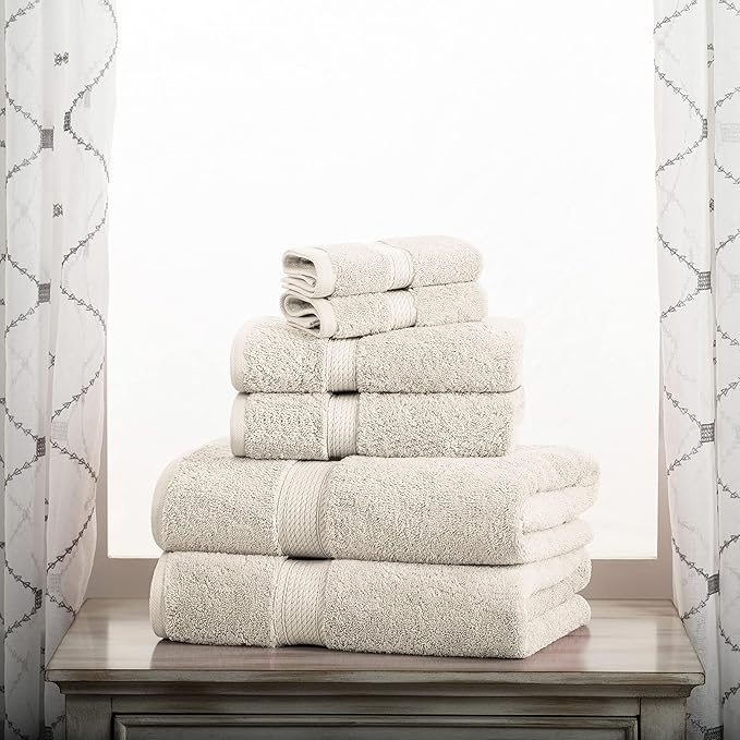 BLUENILEMILLS BNM Premium Quality Egyptian Cotton Towels, 6-Piece Ultra-Soft Bathroom Towels |Super Soft Bath Towel| Hypoallergenic Hand Towel| Face Towels| Quick Dry, Saloon Hotel & Spa