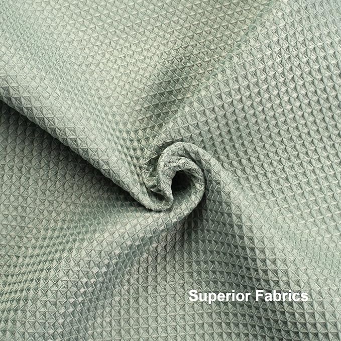 AmazerBath Waffle Shower Curtain, Sage Green Fabric, Long With Waffle Weave Heavy Duty Hotel Quality for Bathroom, 72 x 78 Inches