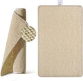 Non Slip Shower Mat Bathtub Mat 16x24 Inch, Quick Dry Bath Mat with Drain, Soft PVC Imitation Loofah Foot Scrubber Bath Mats for Bathroom Tub Shower Floor, Hangable & Hook Included, Beige