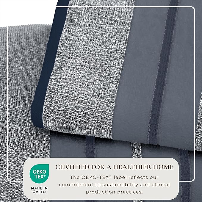 Great Bay Home Decorative Bath Towel Set - Luxury Cotton 4 Pack 54x27 Bath Towel Set - Luxurious, Ultra-Soft, Durable Towels for Bathroom Decor (Blue)