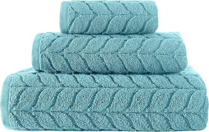 Turkish Cotton Ultra-Soft Plush Absorbent Quick Dry Bathroom Towel Set, Made in Turkey (Mint Green, 6 pcs Towel Set)