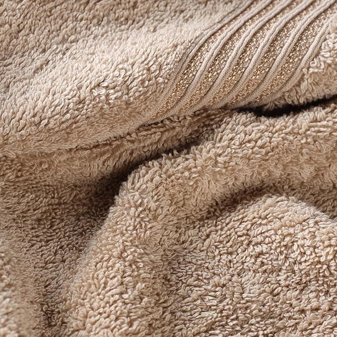 Superior Egyptian Cotton Bath Towel Set, Home Bathroom Towels, Master, Guest Bath, Decor Essentials, Quick Dry, Absorbent, Large Body Towels, Spa, Hotel, Resort, Adult, Kids, Set of 2, Taupe