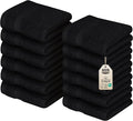 Utopia Towels 12 Pack Premium Wash Cloths Set, 12 by 12 Inches, 100% Cotton Ring Spun, Highly Absorbent and Soft Feel Essential Washcloths for Bathroom, Spa, Gym, and Face, Black