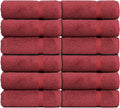 Luxury Hotel & Spa Quality, 100% Turkish Cotton 700 GSM Cloth, Towel, for Body wash, Makeup & Facial Cleaning, Baby, face, Dobby Border Soft washcloths Towel Set 13" X 13", Cranberry, Set of 12