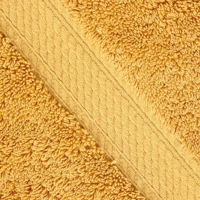 BLUENILEMILLS Madison Egyptian Cotton Face Towel/Washcloth Set, for Kitchen, Bathroom, Shower, Plush, 800 GSM, Highly Absorbent and Ultra-Soft Face Towels, Washcloths, Set of 6, Gold