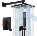 KES Shower Faucet Set, 10 Inches Rain Shower Head with Handheld Spray, Shower System Pressure Balance Wall Mounted (cUPC Certified Shower Valve Included), Matte Black, XB6230F18-BK