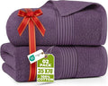 Utopia Towels - Premium Jumbo Bath Sheet 2 Pack - 100% Cotton Highly Absorbent and Quick Dry Extra Large Bath Towel - Super Soft Hotel Quality Towel (35 x 70 Inches, Plum)