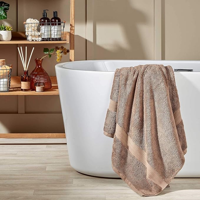 Christy Renaissance 6 Piece Towel Set | Mink Brown | 100% Egyptian Cotton | Luxuriously Soft and Super Absorbent | 675 GSM | 2 Bath Towels 2 Hand Towels 2 Face Cloths