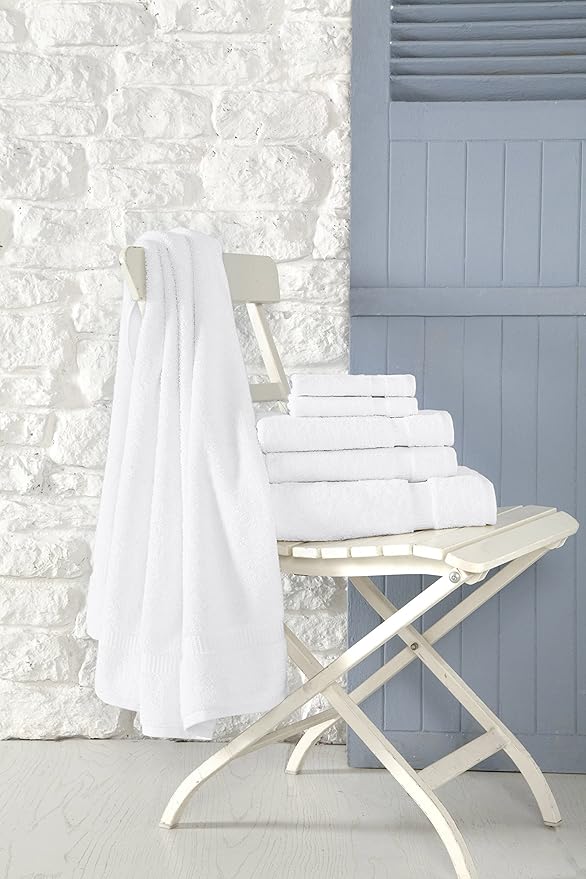 SALBAKOS 100% Turkish Cotton 6-Piece Towel Set | Heirloom Quality Hotel & Spa Collection | Soft, Super Absorbent 2 Washcloth, 2 Hand, 2 Bath Towel Sets | Made in Turkey (Yellow, 6 Piece Towel Set)