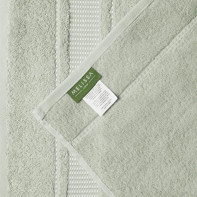 Melissa Linen, 2 Pack Bath Towels 100% Turkish Cotton Towels for Bathroom, Absorb Water, Quick Dry, Soft Shower Towel, 28 x 55 inches, Spa and Hotel Quality, Mint Green