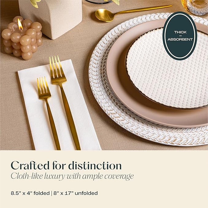 Disposable Linen-Feel Guest HandTowels [MEDIUM SIZE - Pack of 7500] - Cloth-Like Hand Bathroom Napkins - Soft and Absorbent Paper Napkin for Kitchen, Bathroom, Party, Wedding, Or Event