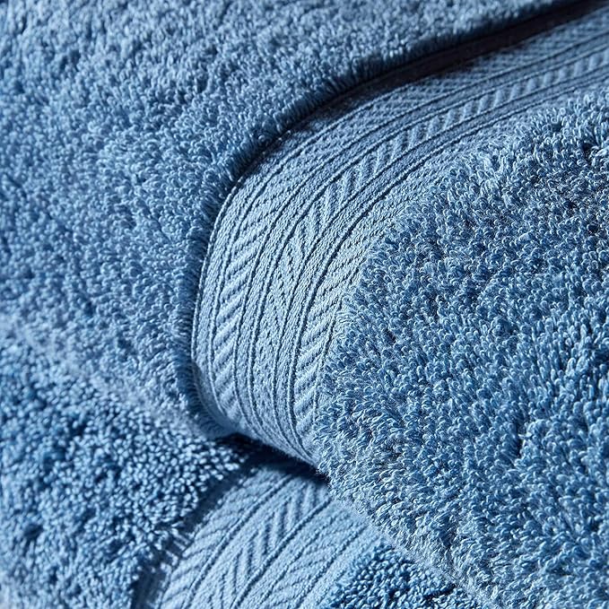 Christy Renaissance 6 Piece Towel Set | Denim Blue | 100% Egyptian Cotton | Luxuriously Soft and Super Absorbent | 675 GSM | 2 Bath Towels 2 Hand Towels 2 Face Cloths