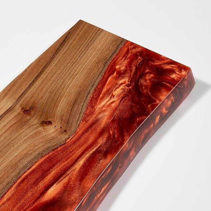 RWA Live Edge Floating Shelf – Unique Wood Floating Shelf for Wall Decor, Living Room, Bedroom, or Bathroom – Stylish Decorative Wall Shelves for Home & Office (Amber, 12x6)