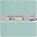 Nonslip Bathtub Mat, Anti Slip Bath Mat 0.6" Extra Thick, Quick Dry Bath Tub Anti Slip Shower Mat, Loofah Non-Slip Bath Mat for Tub Bathroom Pool Kitchen Entryway Home Hotel(Blue 24x24)