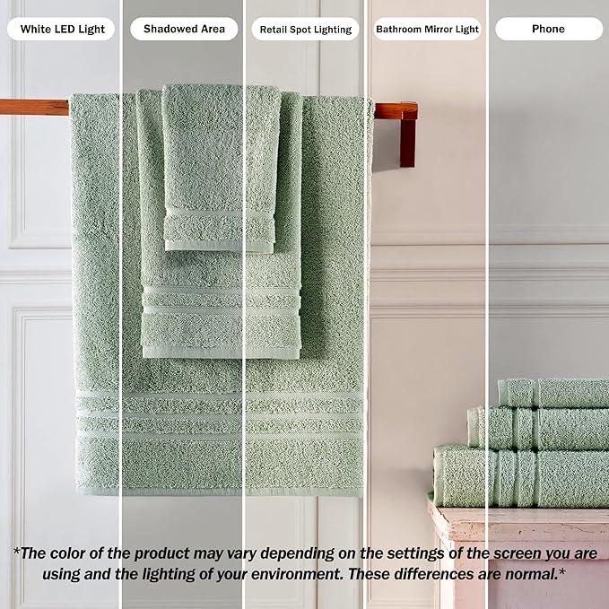 Hawmam Linen Jumbo Large Bath Sheets Towels 2 Pack Soft and Absorbent, Premium Quality 100% Cotton Towels (Light Green, Bath Sheet)
