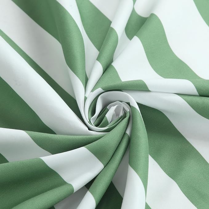 Green Shower Curtain 78 Inches Long, Sage Green and White Stripe Waterproof Polyester Shower Curtains for Bathroom, 72x78 Inches