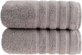 HALLEY Turkish 2 Pack Premium Bath Towels (2 Pieces) 650 GSM Highly Absorbent Super Soft 100% Cotton - 2 Bath Towels (Gray)