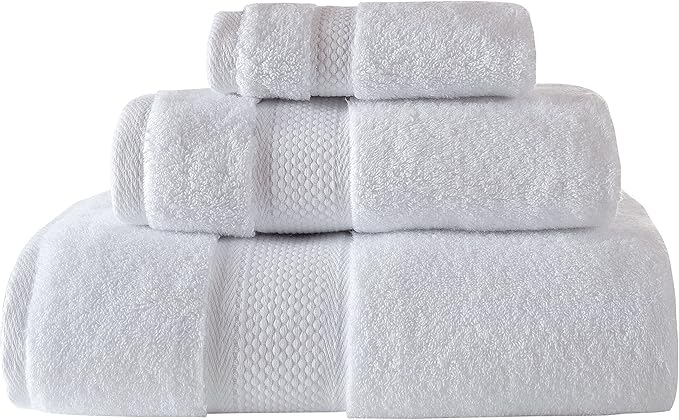 BAGNO MILANO Turkish Towels, Ultra Soft, Plush Luxury Turkih Cotton Bath Towels, Quick Dry Towel Set Made in Turkey (White, 6 Pcs Towel Set)