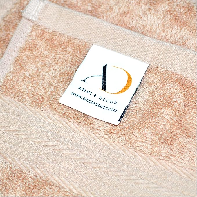 Ample Decor Bath Towels 100% Cotton 30 X 54 Inch 600 GSM Soft Quick Dry Bathroom Towels- 4pcs Beige