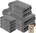 Melissa Linen, Bath Towel Set of 8, 2X Bath Towel, 2X Hand Towel, 4X Fingertip Towels, 100% Turkish Cotton Towels and Kitchen, Absorbent, Quick Dry, Durable and Soft Shower Towel, Dark Grey