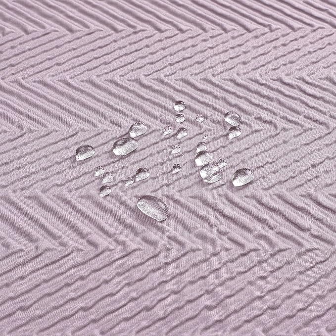 Gibelle Lavender Purple Shower Curtain for Bathroom, 3D Embossed Textured Fabric Shower Curtain, Modern Farmhouse Chic Soft Cloth Shower Curtain Set with Hooks, 72x72
