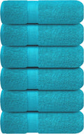 Infinitee Xclusives Teal Hand Towels for Bathroom - Set of 6 (16x28 inches) 600 GSM, 100% Cotton Ultra Soft, Quick Drying, Hotel Quality Hand Towel Set (Serene Teal)