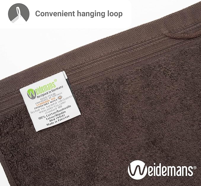 100% Cotton Washcloths Set 13” x 13” | Chocolate Towels | Set of 18 Ultra Soft and Highly Absorbent Washcloths Sets for Bathroom, Gym, Hotel, Spa | Machine Washable Face Towel