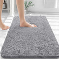 OLANLY Bathroom Rugs 32x20, Extra Soft Absorbent Chenille Bath Rugs, Rubber Backing Quick Dry, Machine Washable Bath Mats for Bathroom Floor, Tub and Shower, Home Decor Accessories, Grey