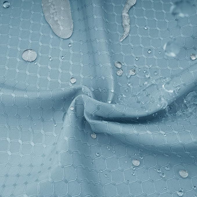 AooHome Extra Long Waffle Weave Shower Curtain, Fabric Bath Curtain with Weighted Hem, Heavy Duty, Water Repellent, 72x78 Inch, Light Blue