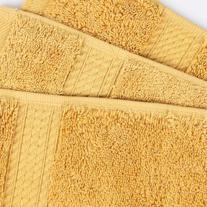 BLUENILEMILLS Madison Egyptian Cotton Hand Towels, Towel Set for Bathroom, Shower, Spa, Hotel, Plush, 800 GSM, Gym, Highly Absorbent and Ultra-Soft Towels, Bath Essentials, Set of 4, Gold