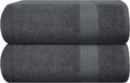 GLAMBURG Premium Cotton Oversized 2 Pack Bath Sheet 35x70-100% Pure Cotton - Ideal for Everyday use - Ultra Soft & Highly Absorbent - Machine Washable - Charcoal