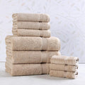 Superior Egyptian Cotton 9-Piece Towel Set, Assorted Towels for Home Bathroom, Guest Bath Decor Essentials, Includes 3 Bath, 3 Hand, 3 Face Towels/Washcloths, Quick Dry, Absorbent - Taupe