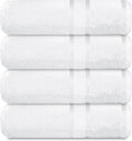 Casa Lino White Bath Towels Set of 4 (54" x 27") - Large Bathroom Towel Set - 100% Cotton Towels for Bathroom - Highly Absorbent & Quick Dry Bath Towel Multipack - New Apartment Essentials