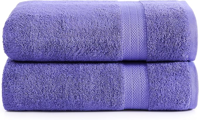 LANE LINEN 100% Pure Cotton Pack of 2 Bath Sheets (35"x66") - Fade Resistant, Machine Washable & Highly Absorbent Extra Large Towel Set - Oversized Luxury Towels for Bathroom, Hotel & Spa - Blue Irish