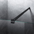 Frameless Shower Door Support Bar, Stainless Steel Wall-to-Glass Support Arm to Fixed Shower Glass Panel, for 1/4"-3/8" (6-10 mm) Door, 180° Pivot & Stow-Flat Mode (Matte Black, 35.4-inch(900mm))