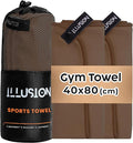 illusion Small Microfiber Gym Towels for Men and Women Active Sports (32" L x 16''W)-Lightweight Quick Dry Gym Towel for Sweat-Workout Towels Ideal for Yoga, Camping, Running, and Outdoor Activities