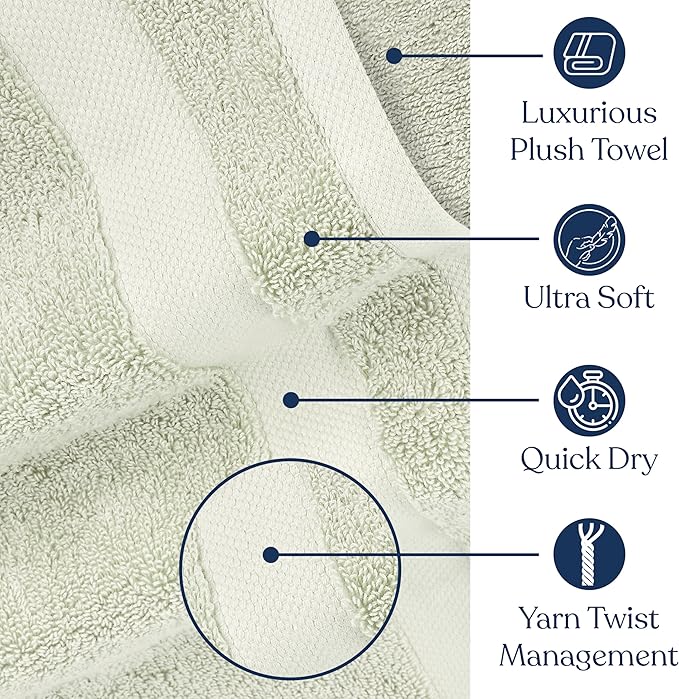 Delara Organic Cotton Luxuriously Plush Washcloths Pack of 6 | GOTS & Oeko-TEX Certified | Premium Quality Face Towels | Feather Touch Technology|650 GSM Long Staple|Soft, Quick Dry & Ultra-Absorbent
