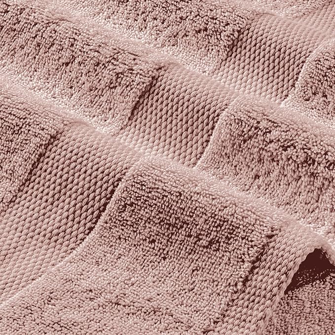 White Classic Pink Hand Towels for Bathroom [6 Pack] Cotton Hand Towel Bulk for Gym, Kitchen and Spa, 16x27 Inches Soft Highly Absorbent Quick Dry Terry Salon Towels