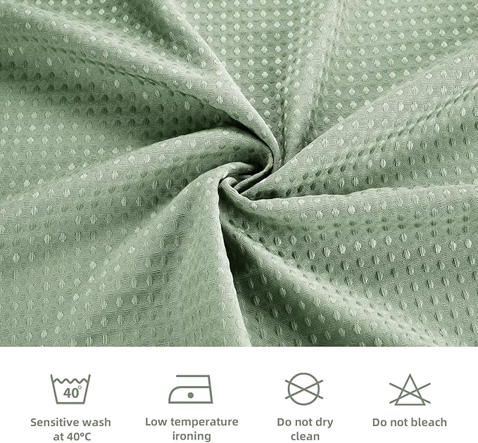 LaCyan 3 in 1 Waterproof Waffle Weave Shower Curtain and Clear Liner Set with 6 Stainless Steel Hooks Double Sided for Bathroom 72 Inches Heavy Duty Polyester Fabric Shower Curtains 36x72