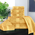 BLUENILEMILLS Madison Egyptian Cotton Towels, Towel Set for Bathroom, Shower, Hotel, Plush, 800 GSM, Highly Absorbent and Ultra-Soft Towels, Bath Essentials, 8 Piece Assorted Towel Set, Gold